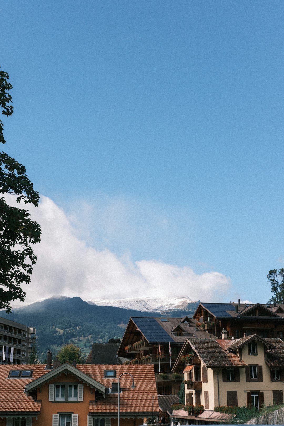solar panels on mountain chalet